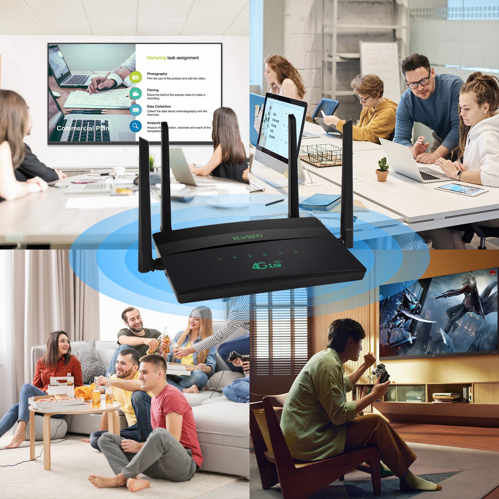 Dual Band VPN router 750mbps 4g lte wireless router 2 lan port 4 high gain antenna unlocked modem 4g router with sim card slot